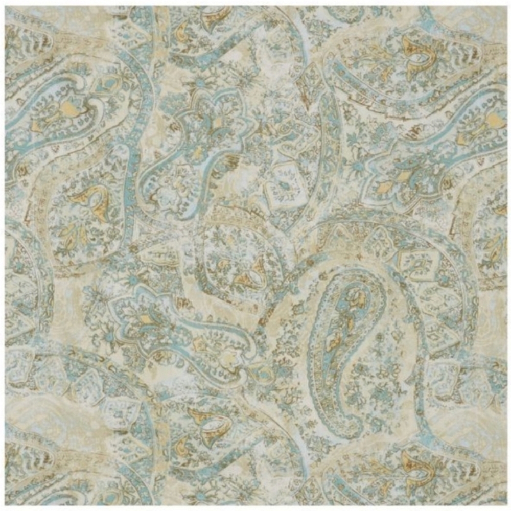 Pottery Barn Full/Queen Duvet Fresco Paisley Blue/Yellow with 2 euro shams - Picture 2 of 10